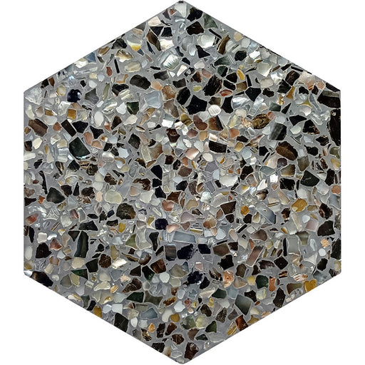 Aquaterra Black Shell Mosaic - Hexagon