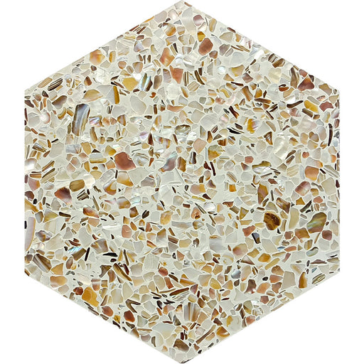 Aquaterra White Shell Mosaic - Hexagon