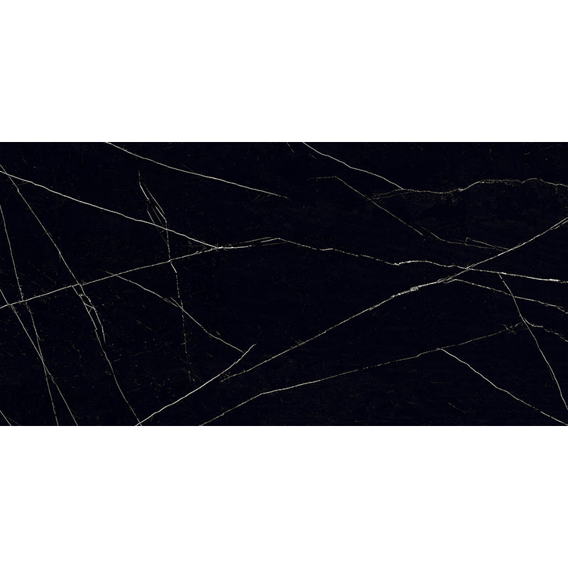 Arya Nero Marquina Porcelain Tile - Polished