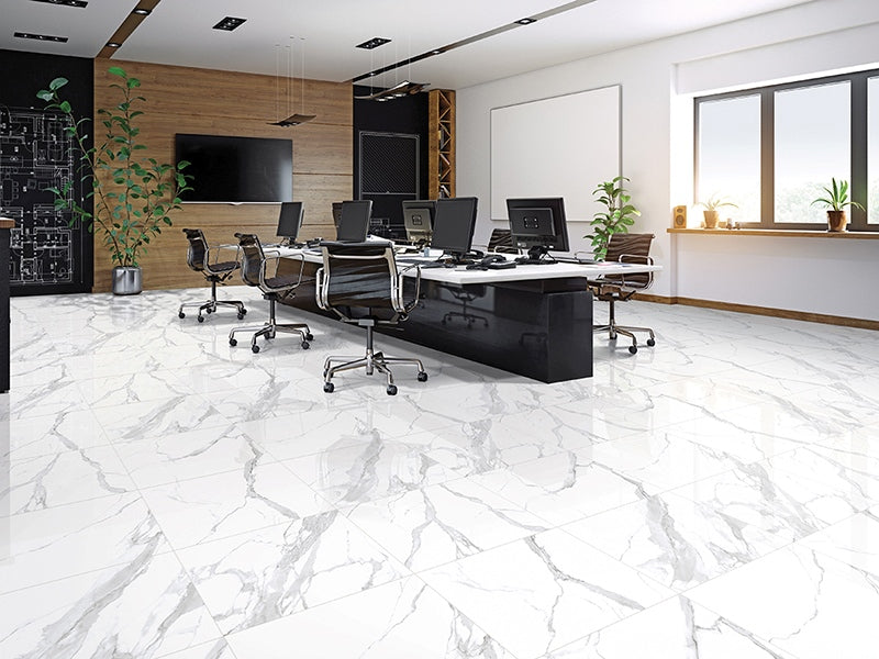 Arya Statuario Leo Porcelain Tile - Polished