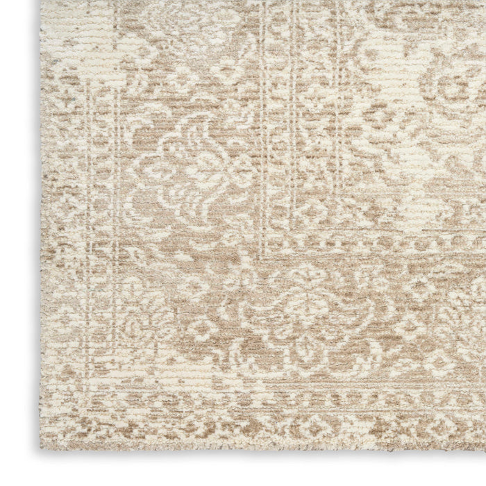 Azalea Ivory Beige AZA01 Wool Blend Farmhouse Area Rug - 8 Ft x 10 Ft