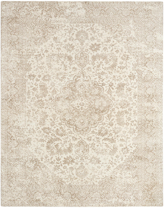 Azalea Ivory Beige AZA01 Wool Blend Farmhouse Area Rug - 2 Ft x 10 Ft