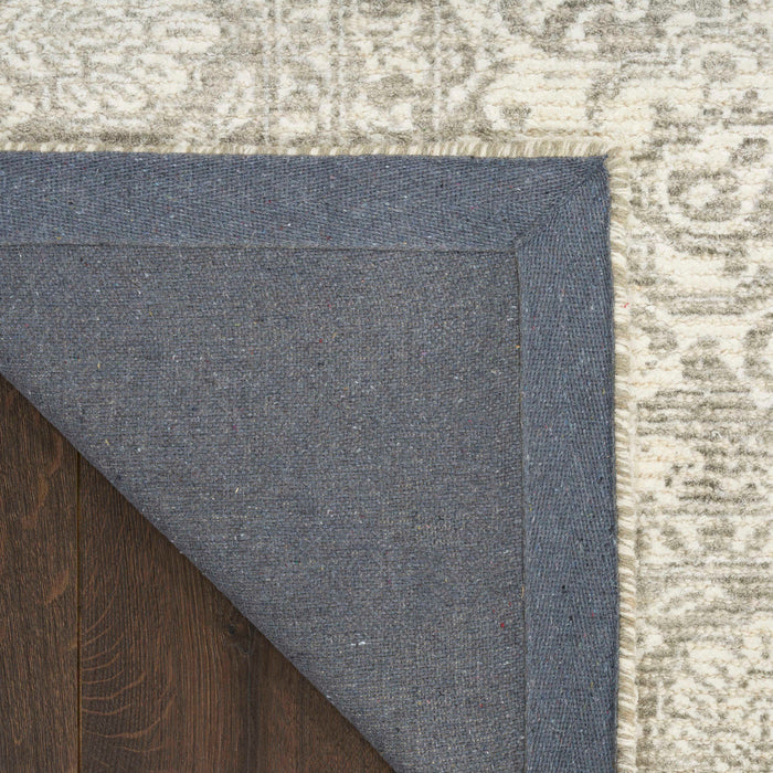 Azalea Ivory Grey AZA01 Wool Blend Farmhouse Area Rug - 10 Ft x 14 Ft