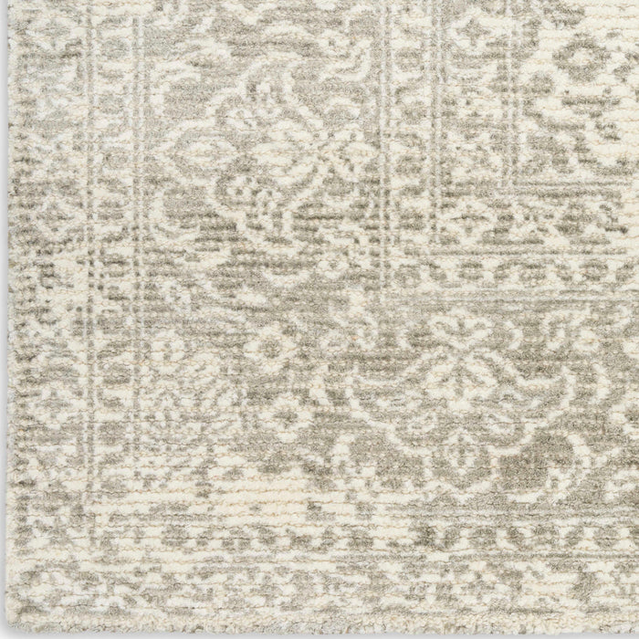 Azalea Ivory Grey AZA01 Wool Blend Farmhouse Area Rug - 10 Ft x 14 Ft