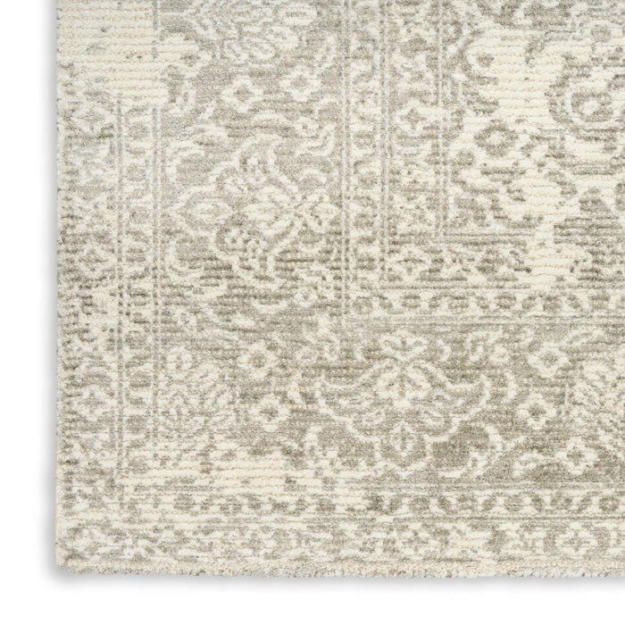Azalea Ivory Grey AZA01 Wool Blend Farmhouse Area Rug - 5 Ft x 7 Ft