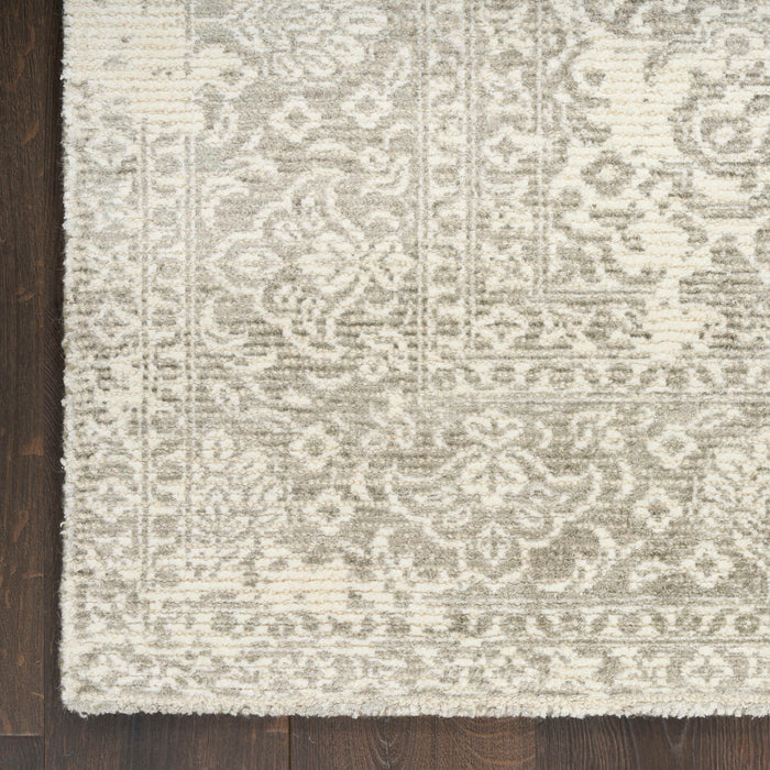 Azalea Ivory Grey AZA01 Wool Blend Farmhouse Area Rug - 2 Ft x 10 Ft