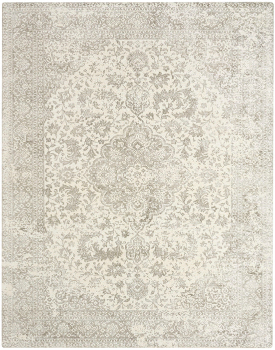 Azalea Ivory Grey AZA01 Wool Blend Farmhouse Area Rug - 2 Ft x 10 Ft