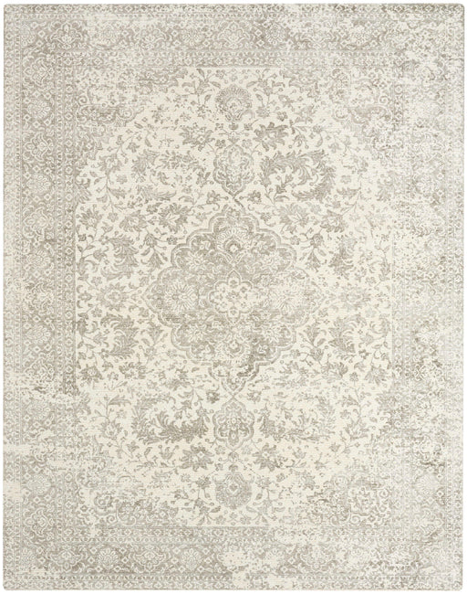 Azalea Ivory Grey AZA01 Wool Blend Farmhouse Area Rug - 5 Ft x 7 Ft