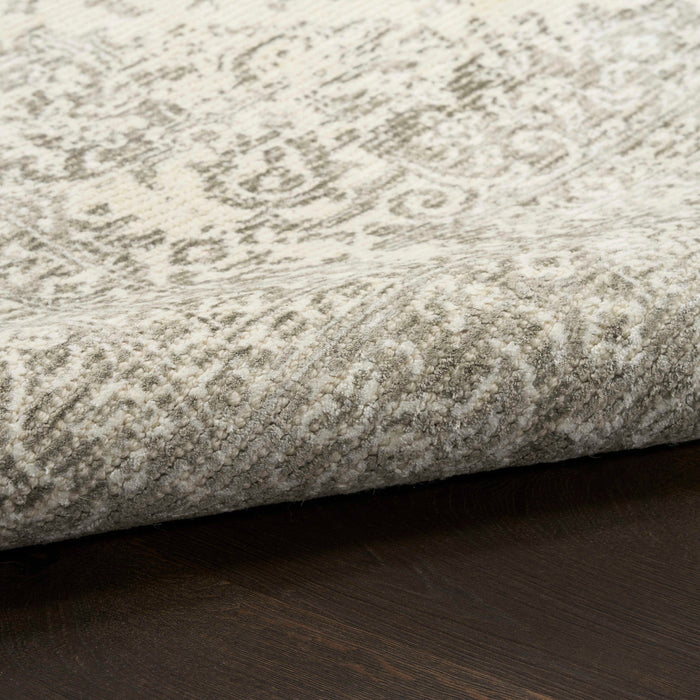 Azalea Ivory Grey AZA01 Wool Blend Farmhouse Area Rug - 5 Ft x 7 Ft