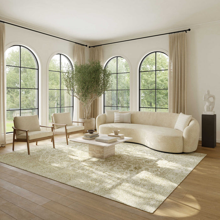 Azalea Ivory Sage AZA01 Wool Blend Farmhouse Area Rug - 10 Ft x 14 Ft