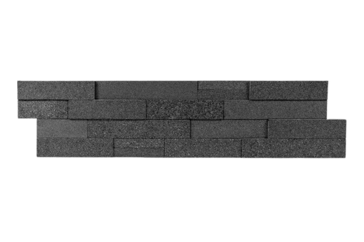 Full Ledger Sample - Absolute Black Granite Ledgestone - 6" x 24" x 3/8" - 3/4" Flamed