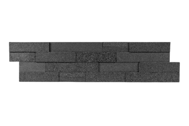 Full Ledger Sample - Absolute Black Granite Ledgestone - 6" x 24" x 3/8" - 3/4" Flamed