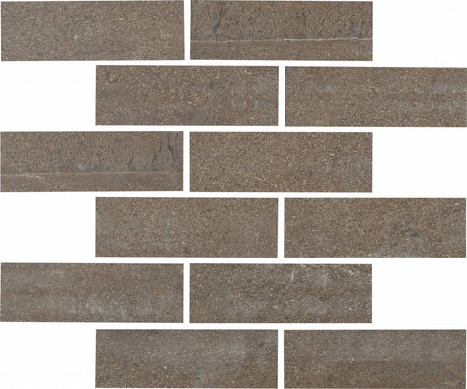 Full Sheet Sample - Adrock Espresso Random Linear Porcelain Mosaic - 12" x 14" x 8 MM Matte