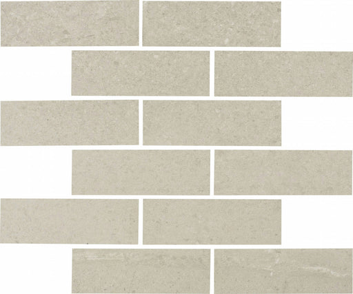 Full Sheet Sample - Adrock Latte Random Linear Porcelain Mosaic - 12" x 14" x 8 MM Matte
