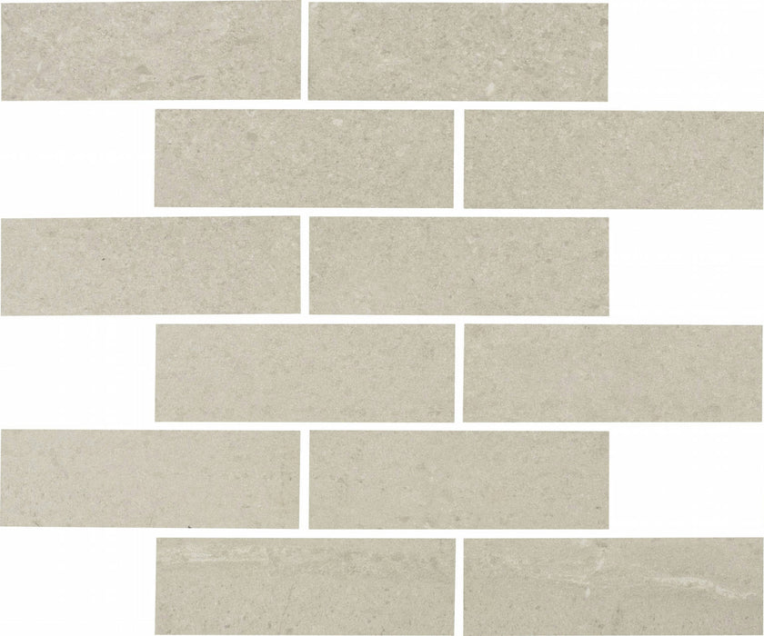 Full Sheet Sample - Adrock Latte Random Linear Porcelain Mosaic - 12" x 14" x 8 MM Matte