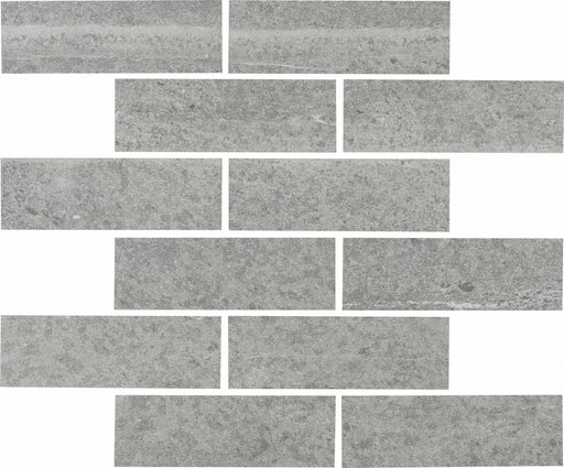 Full Sheet Sample - Adrock Nickel Random Linear Porcelain Mosaic - 12" x 14" x 8 MM Matte