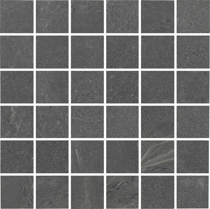 Full Sheet Sample - Adrock Shadow Porcelain Mosaic - 12" x 12" x 8 MM Matte