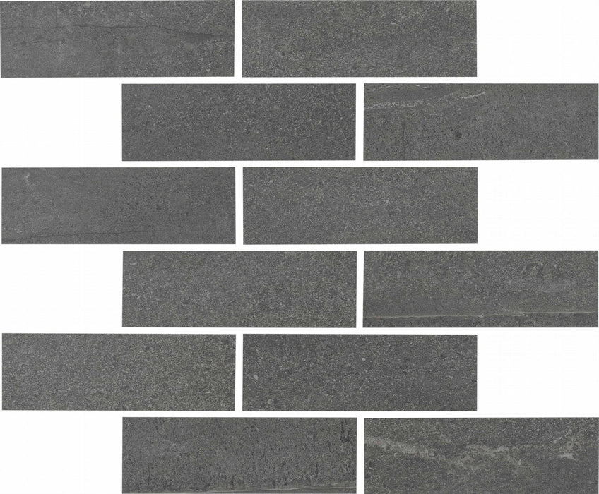 Full Sheet Sample - Adrock Shadow Random Linear Porcelain Mosaic - 12" x 14" x 8 MM Matte
