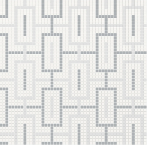 Full Sheet Sample - Soho Afternoon Blend Chain Pattern Porcelain Mosaic - 11.50" x 11.50" x 6 MM Matte