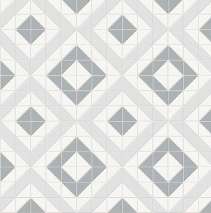 Full Sheet Sample - Soho Afternoon Blend Cubic Pattern Porcelain Mosaic - 10" x 10" Matte