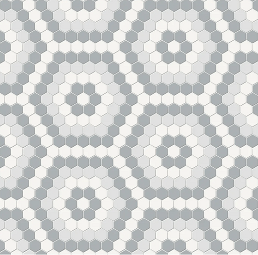 Full Sheet Sample - Soho Afternoon Blend Hexagon Porcelain Mosaic - 8.25" x 14.50" x 6 MM Matte
