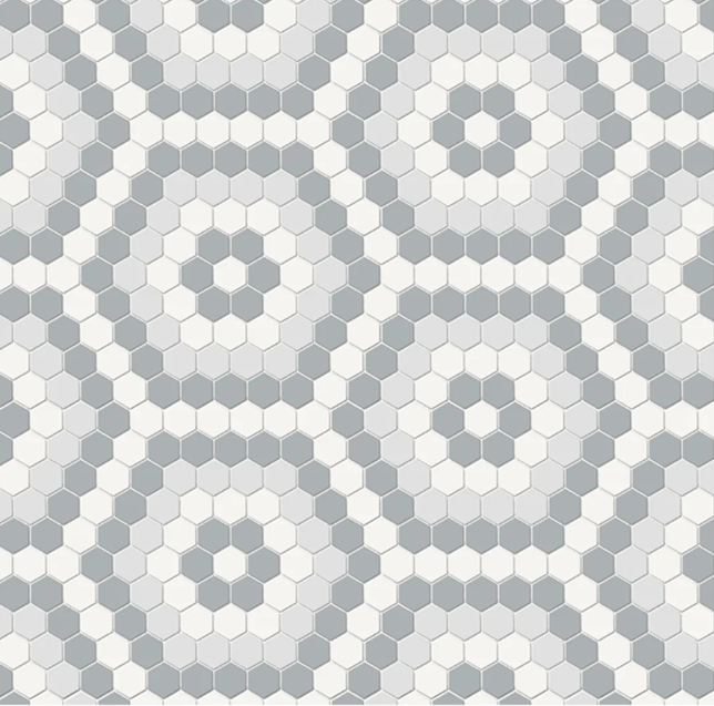 Full Sheet Sample - Soho Afternoon Blend Hexagon Porcelain Mosaic - 8.25" x 14.50" Matte