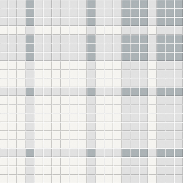 Full Sheet Sample - Soho Afternoon Blend Plaid Pattern Porcelain Mosaic - 13.25" x 13.25" Matte