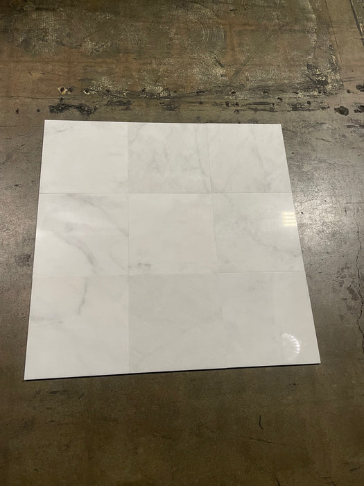 Afyon White Marble Tile - 12" x 12" x 3/8" Polished
