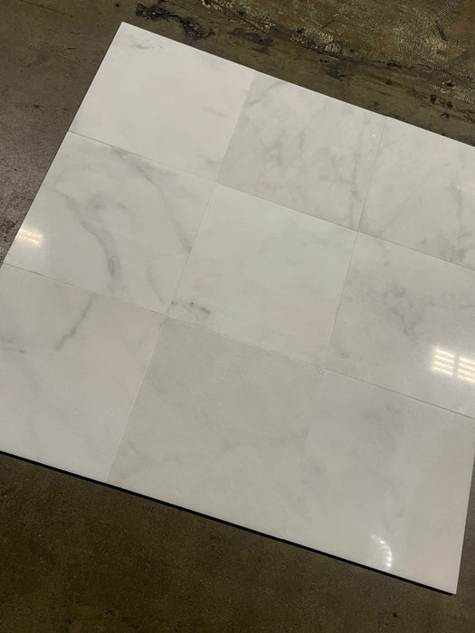Afyon White Marble Tile - 12" x 12" Polished