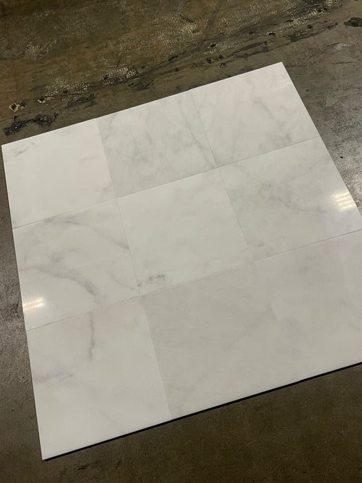 Afyon White Marble Polished Tile - 12" x 12" x 3/8"