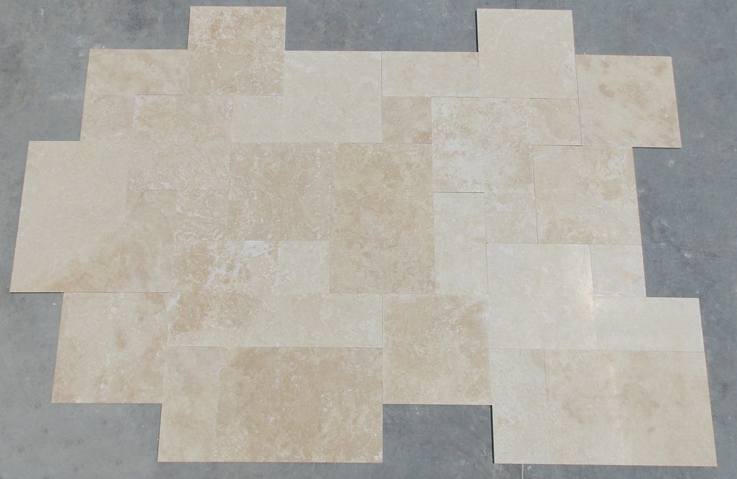 Alabastrino Filled & Honed Travertine Versailles Pattern - Various Sizes x 1/2"