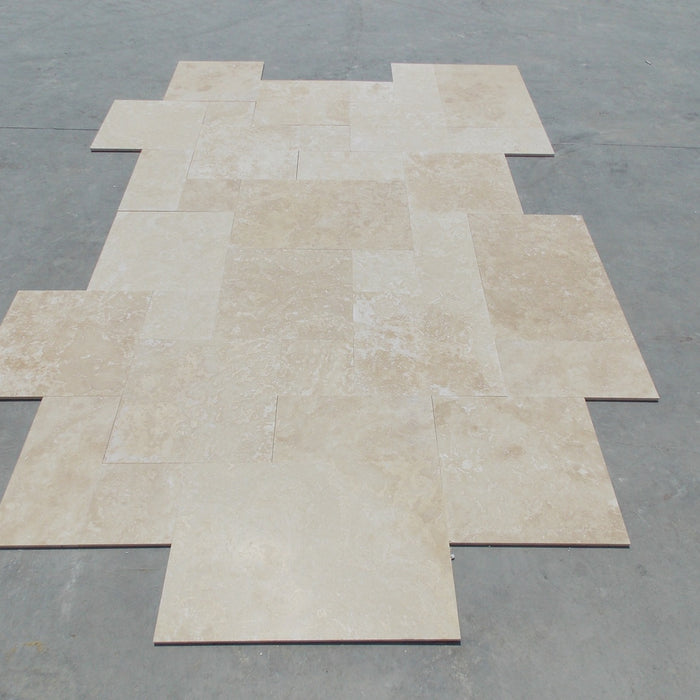 Alabastrino Travertine Versailles Pattern - Various Sizes Filled & Honed