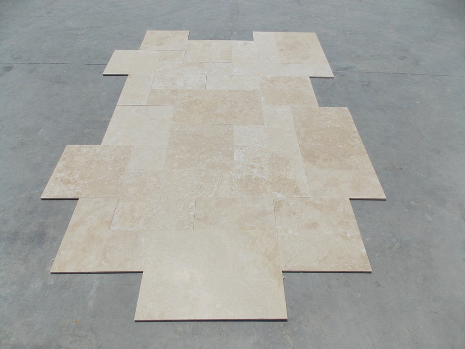 Alabastrino Travertine Versailles Pattern - Various Sizes Filled & Honed