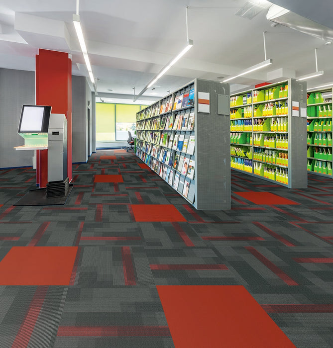 Amplify Polyester Chili Red 3138 Carpet Tile Pattern 2