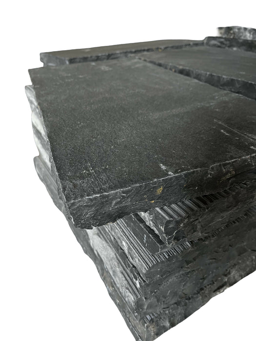 Antique Black Limestone Paver - 12" x 12" x +/- 1 1/4" Natural Cleft Face & 4 Sides 2