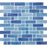 Full Sheet Sample - Aquatica Dash Aegan Mixed Glass Mosaic - 1" x 1" + 1" x 3" x 6 MM Glossy