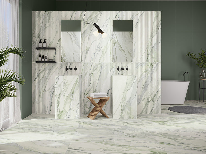 Imperial Arabescato Green Porcelain Tile - Polished