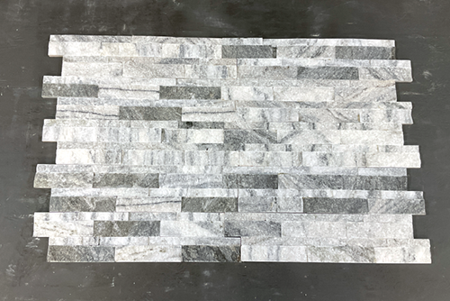 Natural Cleft Face, Gauged Back Arctic Grey Marble Ledgestone - 6" x 24"