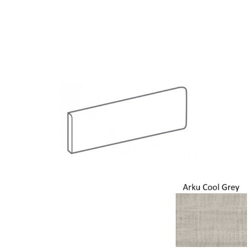 Bestow Arku Cool Grey Porcelain Floor & Wall Trim - 3" x 12" Bullnose