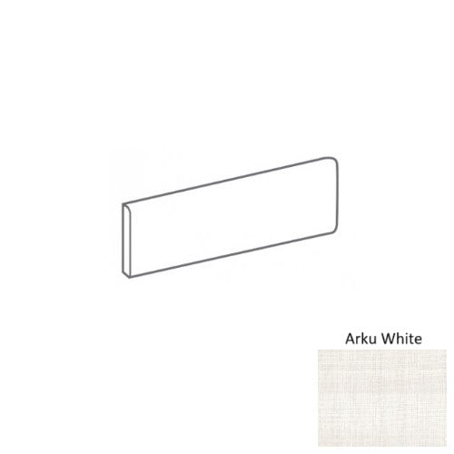 Bestow Arku White Porcelain Floor & Wall Trim - 3" x 12" Bullnose