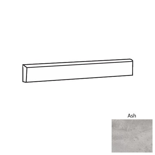 +One Ash Porcelain Floor & Wall Trim - 3" x 24" Bullnose