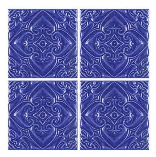 Melange Porcelain Atlantico Blu Deco Cobalto TONMELA Tile Semi Gloss 1