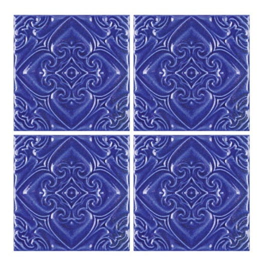 Melange Porcelain Atlantico Blu Deco Cobalto TONMELA Tile Semi Gloss 1