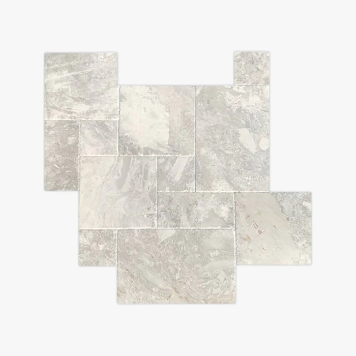 Azul Pietra Marble Versailles Pattern - Chiseled & Brushed