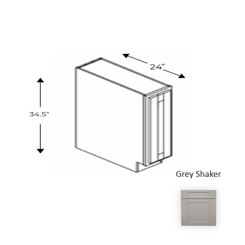 Framed Shaker Premium Wood Grey Shaker Base Cabinet Natural clear coat 1