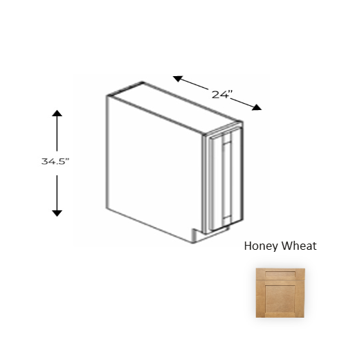 Framed Shaker Deluxe Wood Honey Wheat Base Cabinet Natural clear coat 1