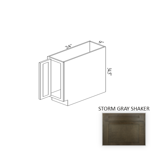 B09FH Wood Storm Gray Shaker Base Cabinet Storm Gray Shaker 1