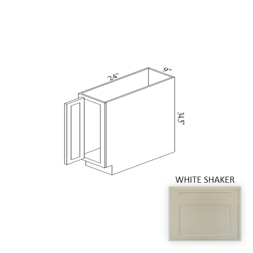 B09FH Wood White Shaker Base Cabinet White Shaker 1