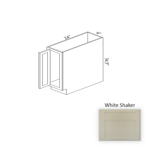 B09FH Wood White Shaker Base Cabinet White Shaker 1