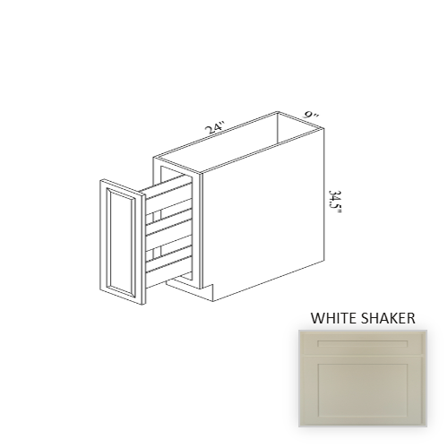 B09SR Wood White Shaker Base Cabinet White Shaker 1